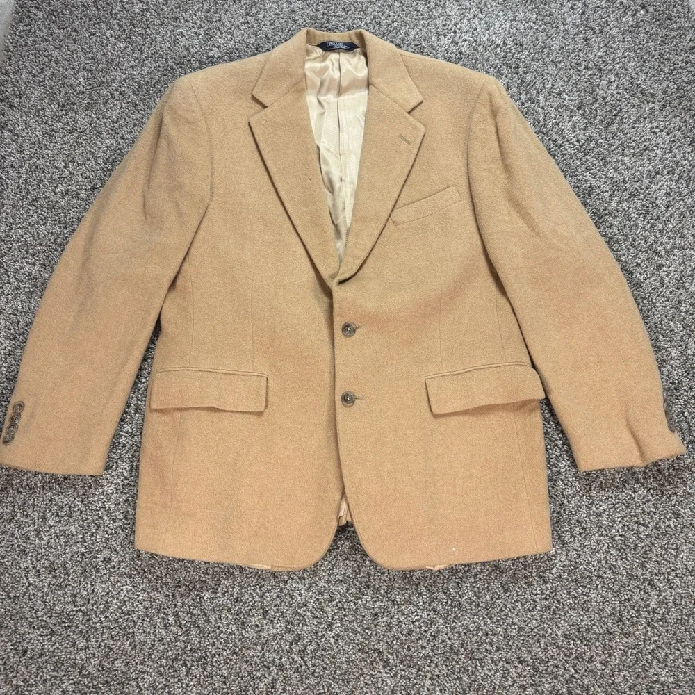 Polo Ralph Lauren Camel Hair Men's 41 Blazer Tan Vintage Sport Coat Made in USA